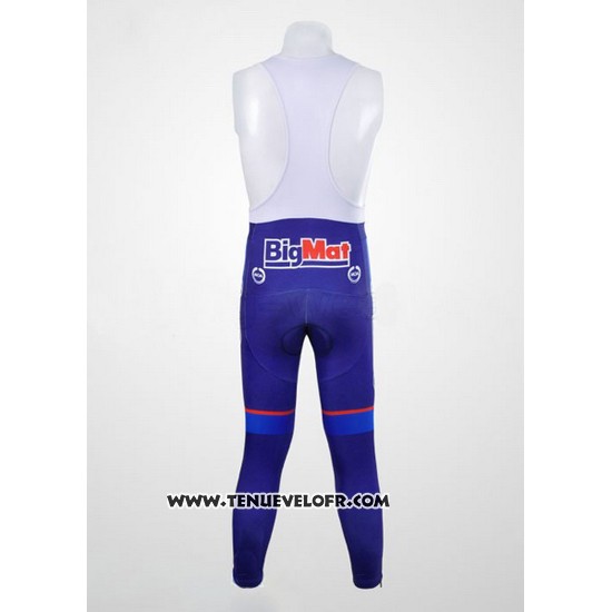 2012 Maillot Ciclismo FDJ Blanc et Azur Manches Longues et Cuissard